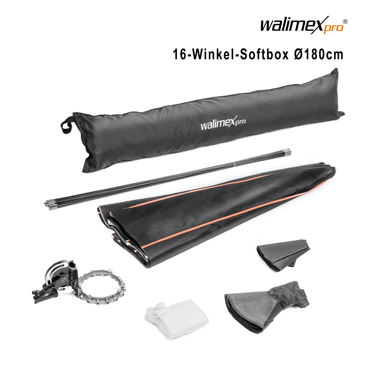 Walimex pro 16-Winkel-Softbox Ø 180 cm für Hensel EH