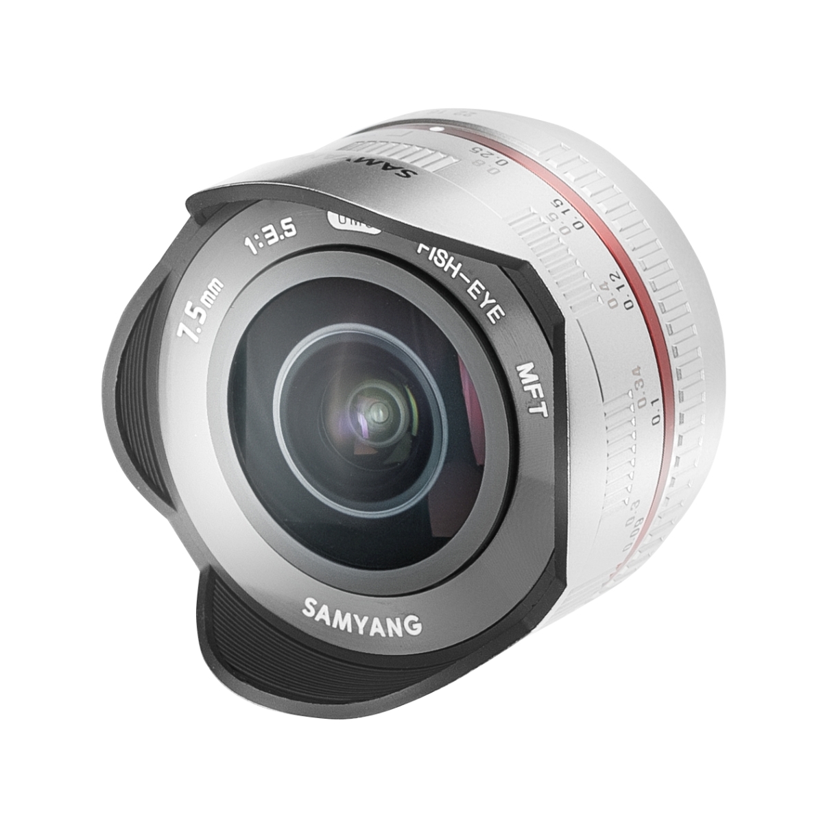 Samyang MF 7,5 mm 1:3,5 Fisheye für MFT Silber