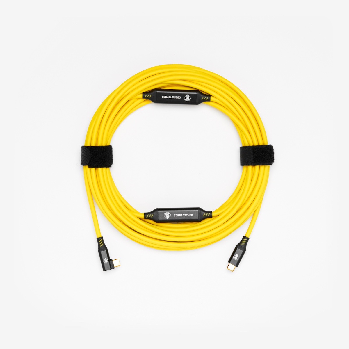 Cobratether USB-C / USB-C 90° 10m gelb