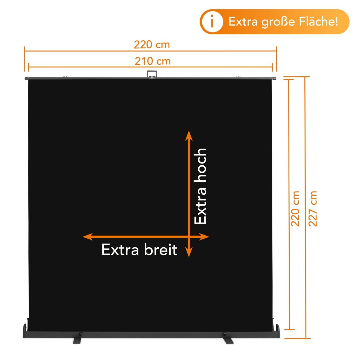 Walimex pro Roll-up Panel Hintergrund schw.210x220