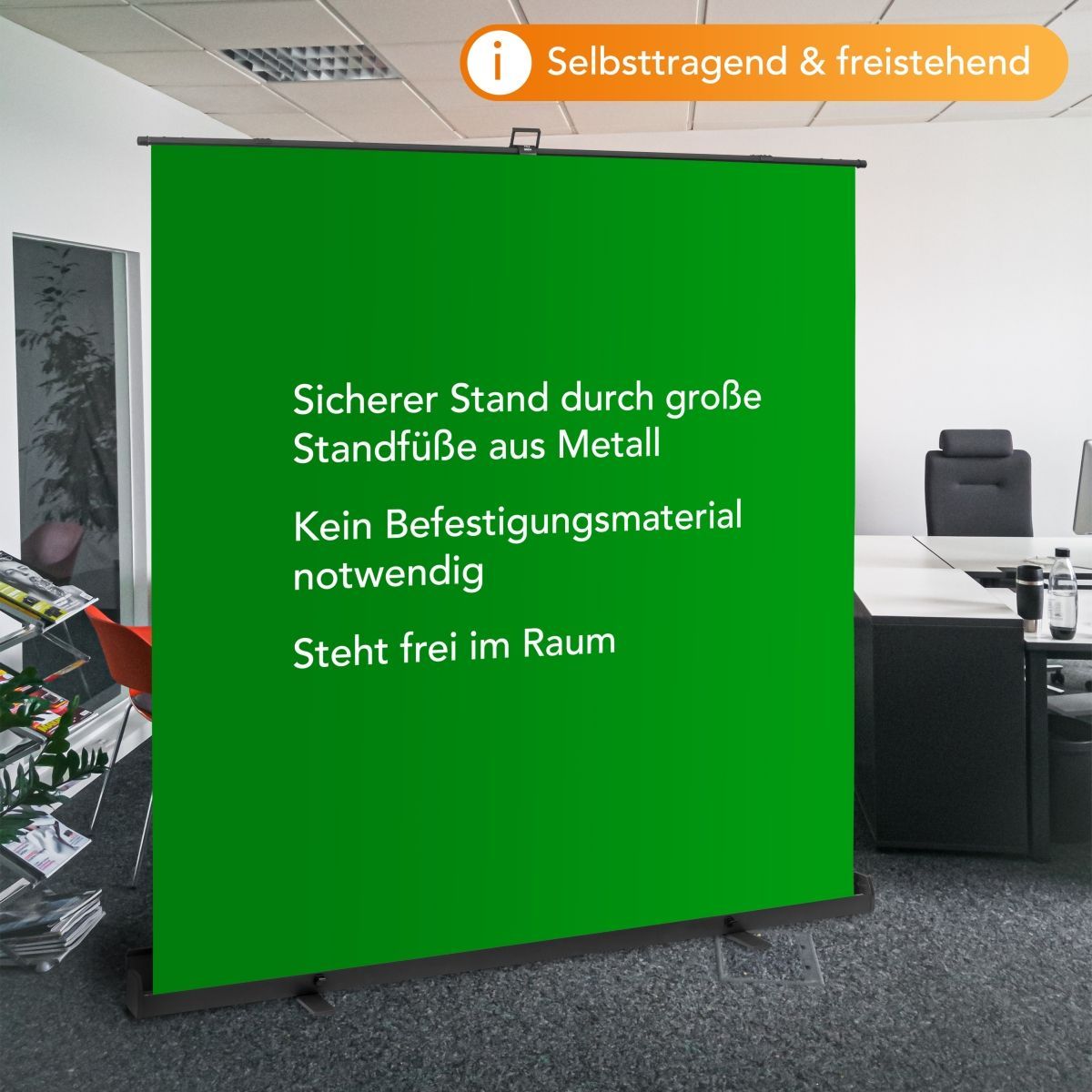 Walimex pro Roll-up Panel Hintergrund grün 210x220