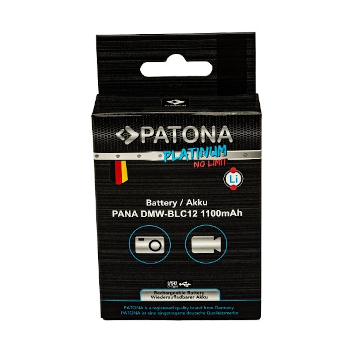 Patona Platinum Akku mit USB-C Input f. Panasonic DMW-BLC12