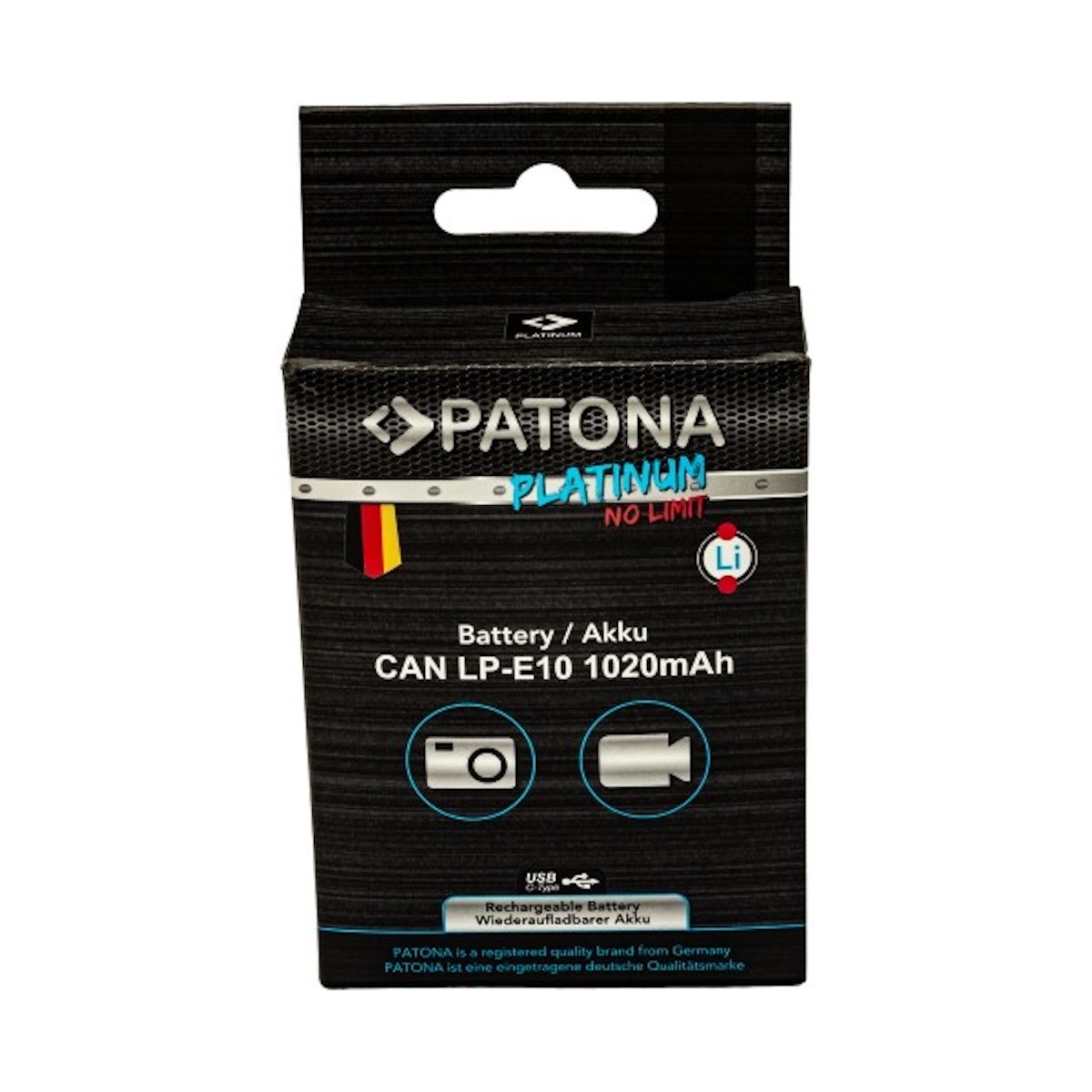 Patona Platinum Akku mit USB-C Input f. Canon LP-E10