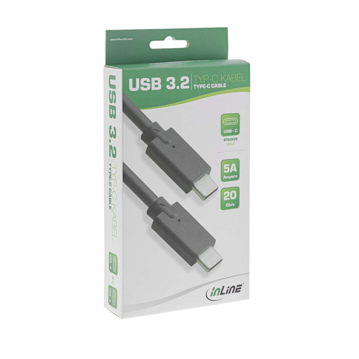 InLine USB 3.2 Gen 2 Kabel Typ C 2m Schwarz